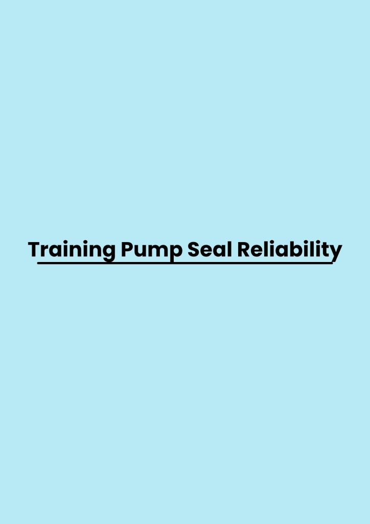 pelatihan Pump Seal Reliability online