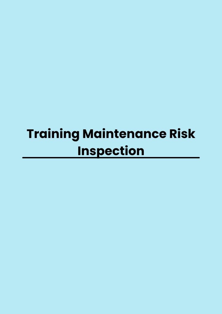 Training Maintenance Risk Inspection pelatihan Maintenance Risk Inspection online