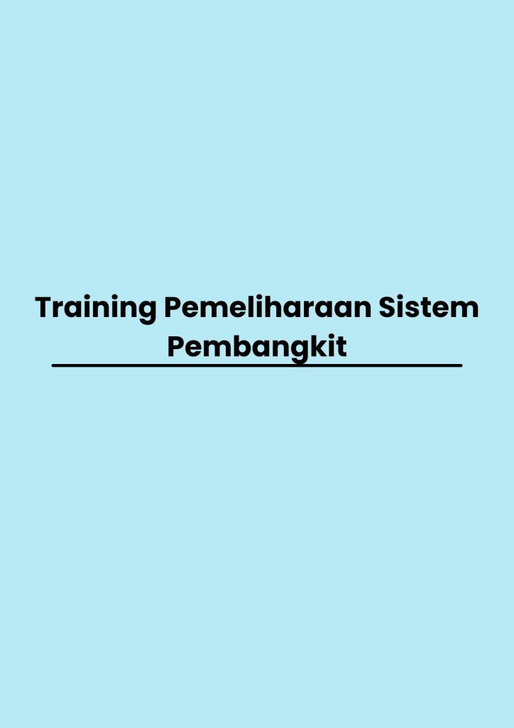 pelatihan Pemeliharaan Sistem Pembangkit online