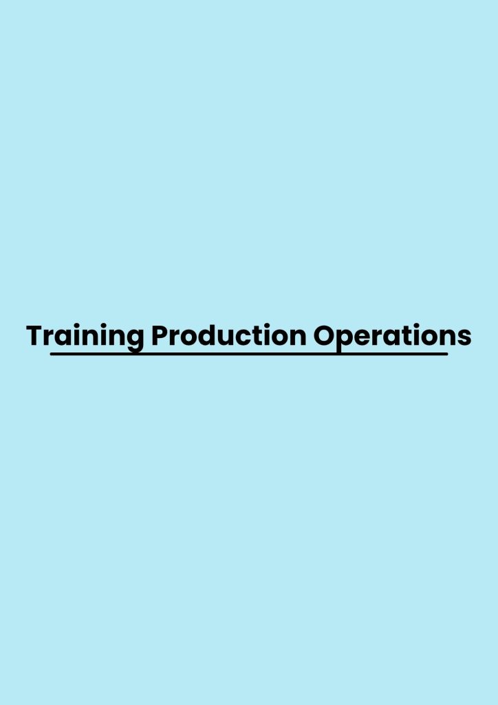 Training Production Operations pelatihan Production Operations online