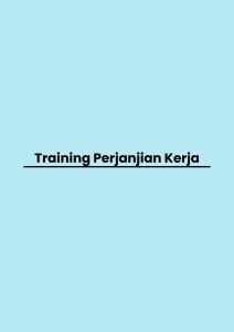 pelatihan Perjanjian Kerja online