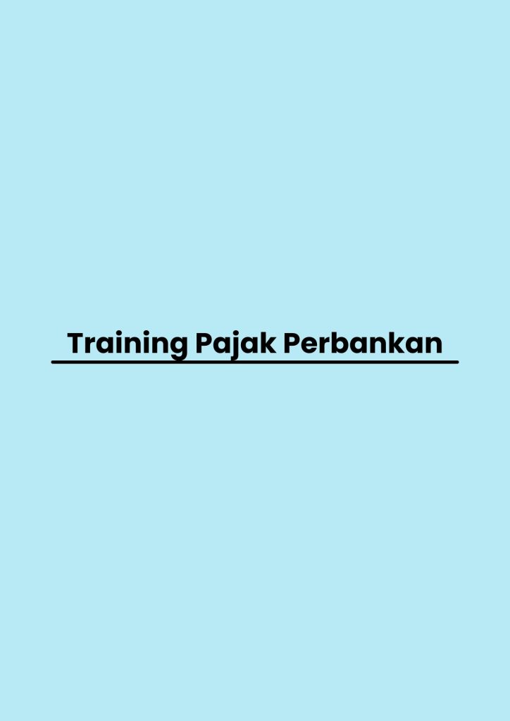 pelatihan Pajak Perbankan online