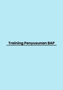 Training Penyusunan BAP pelatihan Penyusunan BAP online