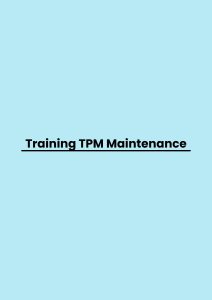 Training TPM Maintenance pelatihan TPM Maintenance online