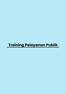 Training Pelayanan Publik pelatihan Pelayanan Publik online
