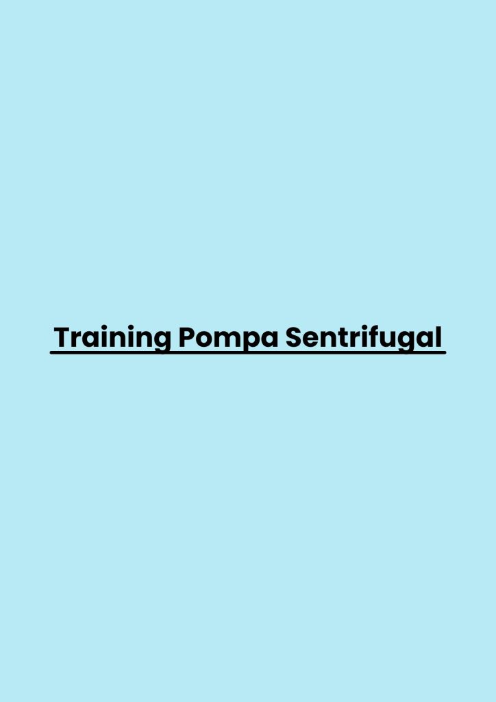 pelatihan Pompa Sentrifugal online